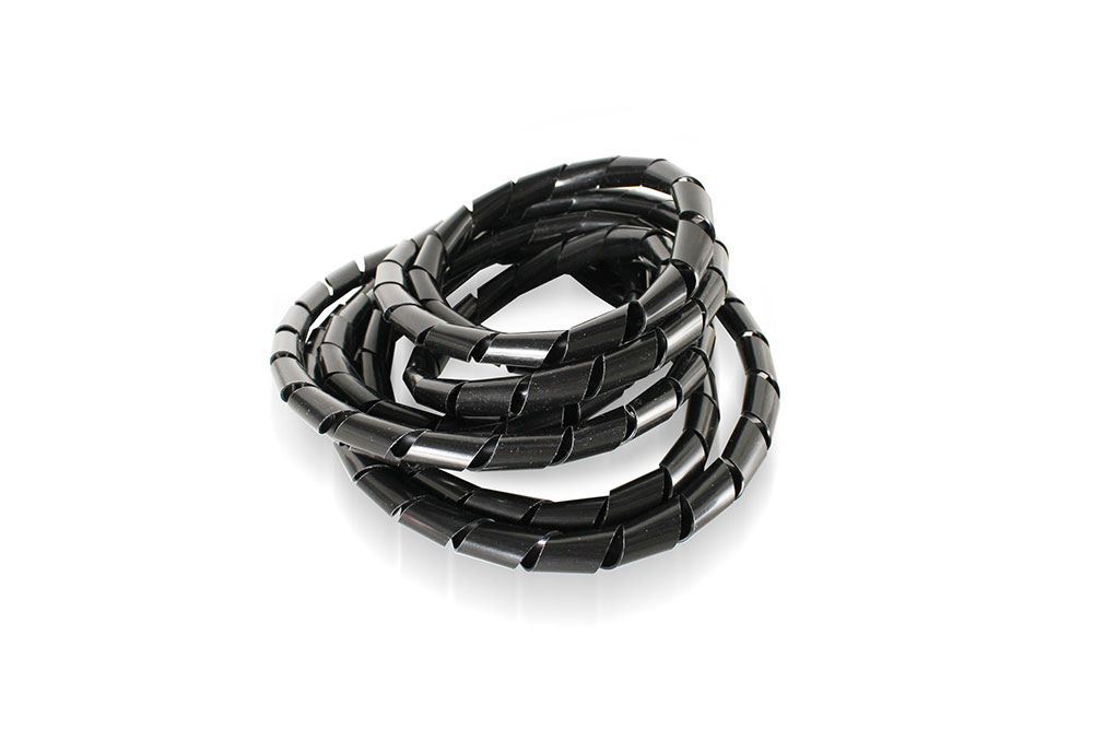 Espiral Negro Agrupa Cables Orgnizador De Cables 1/2 Rollo De 10