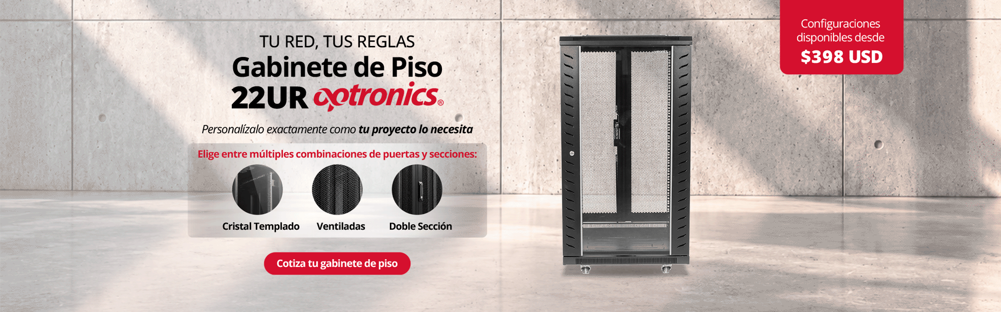 Gabinetes de piso Optronics 22 U